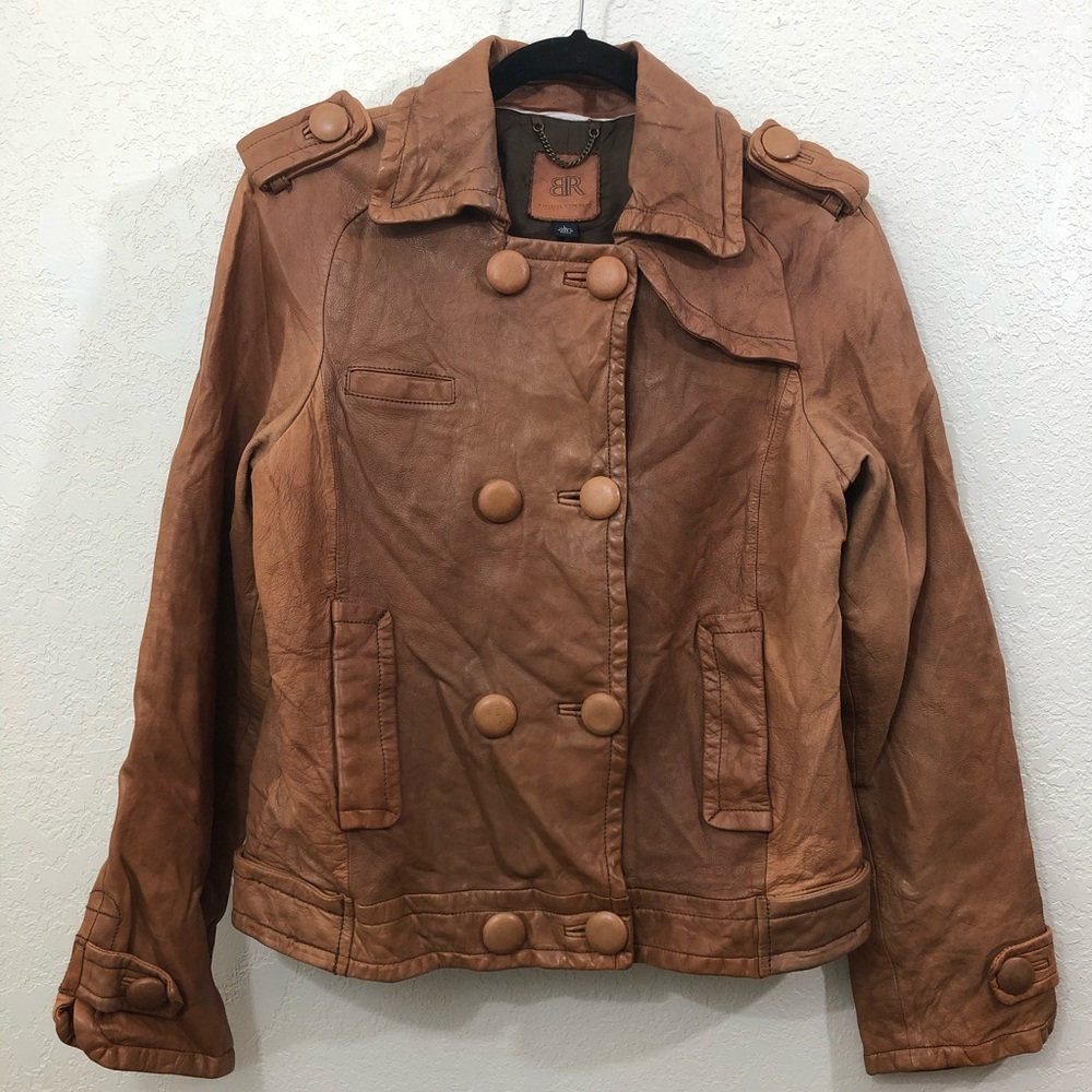 Banana Republic brown Motto Leather Jacket Large